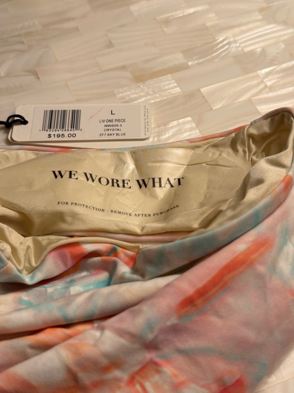 WeWoreWhat Tie-Dye One-Piece Swimsuit - Pink, Blue, Peach